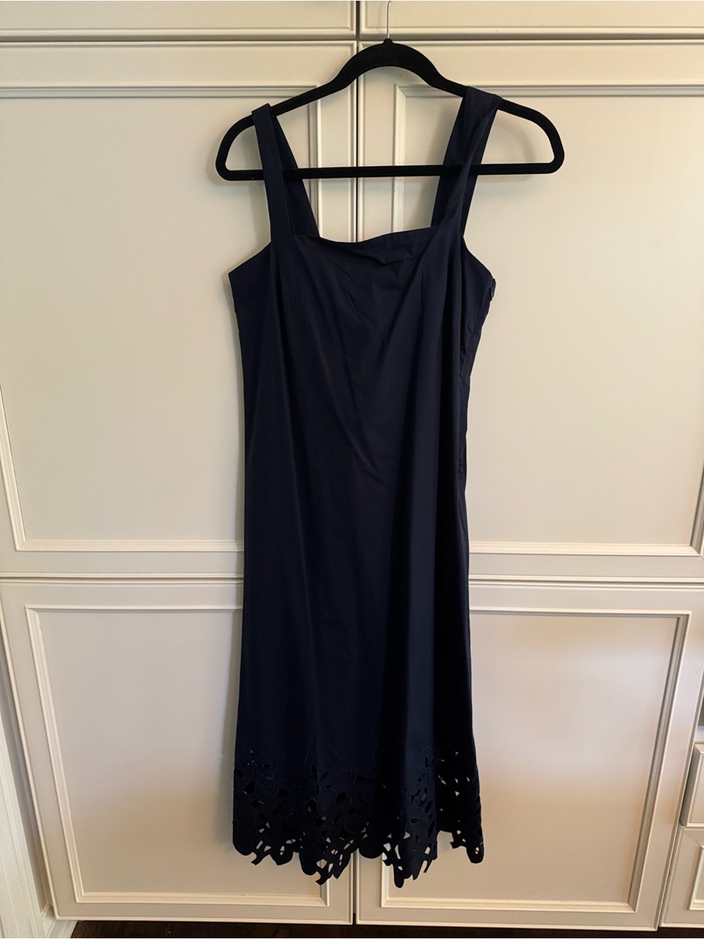 Tuckernuck Navy Midi Dress with Laser-Cut Hem Detail